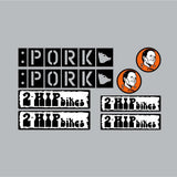 2hip - Pork Orange on clear decal set - old school bmx - Bmx Products AU