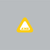 AME - Bubble font triangle decal in Yellow