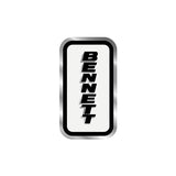 Bennett - White Chrome Black Seat tube decal