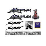 Raleigh - Super Magnum Chrome Aussie decal set