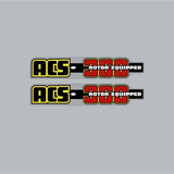 ACS - 360 fork decals - yellow outline - Old school bmx - Bmx Products AU