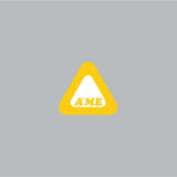 AME - Bubble font triangle decal in Yellow - Bmx Products AU