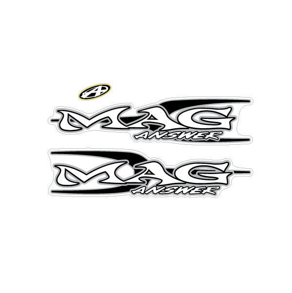 Answer - Mag fork decal set in Black & Silver - Old school bmx - Bmx Products AU