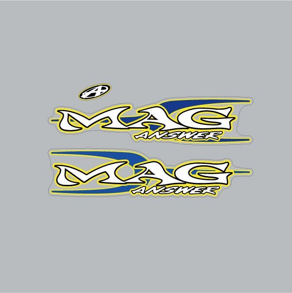Answer - Mag fork decal set in Blue & Yellow - Old school bmx - Bmx Products AU