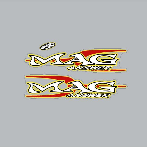 Answer - Mag fork decal set in Red & Yellow - Old school bmx - Bmx Products AU