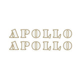 Apollo - Tange Down tube decals - White with gold outline - old school bmx - Bmx Products AU