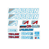 Auburn - 1988 CR - 20R blue on clear decal set - old school bmx - Bmx Products AU