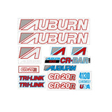Auburn - 1988 CR - 20R red on clear decal set - old school bmx - Bmx Products AU