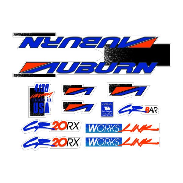 Auburn - 1992 CR - 20RX decal set for green frame - old school bmx - Bmx Products AU