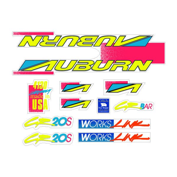 Auburn - 1992 CR - 20S decal set for Black frame - old school bmx - Bmx Products AU
