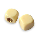 Blank - Dice Tire Valve Caps (Pair) - Bone White - old school bmx - Bmx Products AU