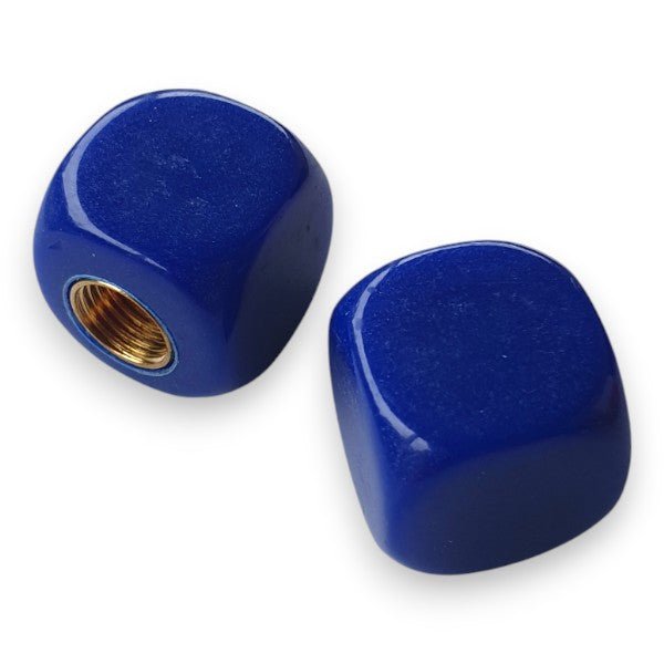 Blank - Dice Tire Valve Caps (Pair) - Dark Blue - old school bmx - Bmx Products AU