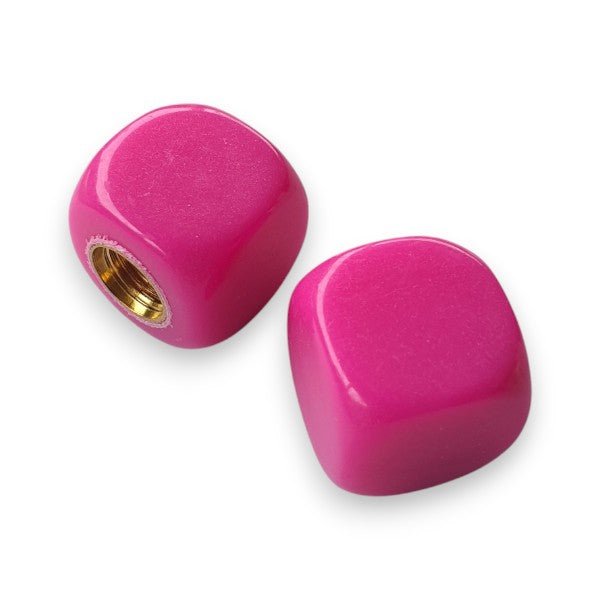 Blank - Dice Tire Valve Caps (Pair) - Magenta - old school bmx - Bmx Products AU