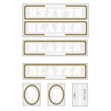 Blazer - Blazer Racing - White and gold on clear decal set - old school bmx - Bmx Products AU