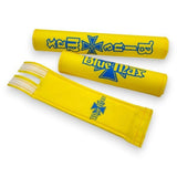 Blue Max - CUSTOM YELLOW with blue print Nylon pad set - Bmx Products AU
