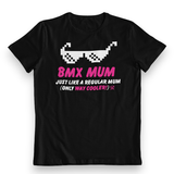 BMX50 - BMX MUM with glasses - Black T-Shirt - Bmx Products AU