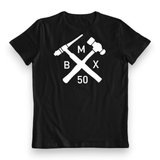 BMX50 - White TIG Cross - Black T-Shirt - Bmx Products AU