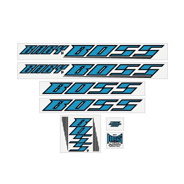 BOSS Racing - Baby Boss - Early - Blue decal set - old school bmx - Bmx Products AU