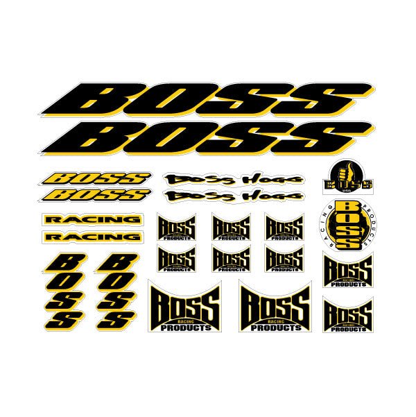 BOSS Racing - Boss Hogg decal set in Black Yellow - old school bmx - Bmx Products AU