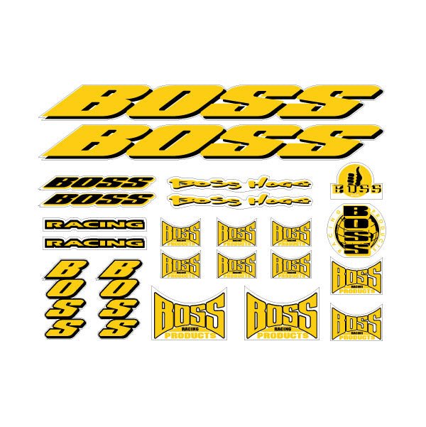 BOSS Racing - Boss Hogg decal set in Yellow Black - old school bmx - Bmx Products AU