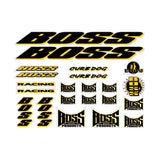 BOSS Racing - Curb Dog decal set in Black Yellow - old school bmx - Bmx Products AU