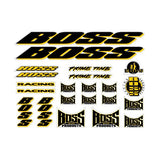 BOSS Racing - Prime Time decal set in Black Yellow - old school bmx - Bmx Products AU