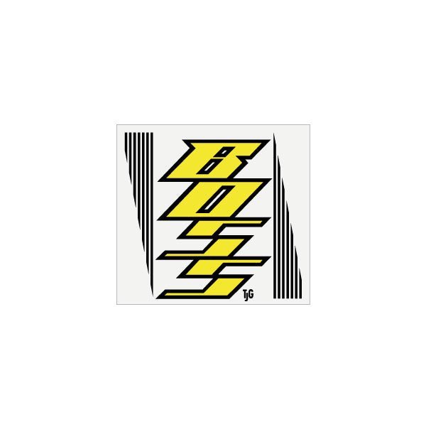 BOSS Racing - Striped Head Tube Yellow decal - old school bmx - Bmx Products AU
