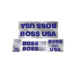 BOSS - Racing USA 20" blue on chrome decal set - old school bmx - Bmx Products AU