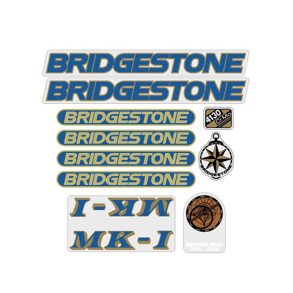 Bridgestone - MKI BLUE decal set - old school bmx - Bmx Products AU