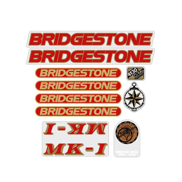 Bridgestone - MKI RED decal set - old school bmx - Bmx Products AU