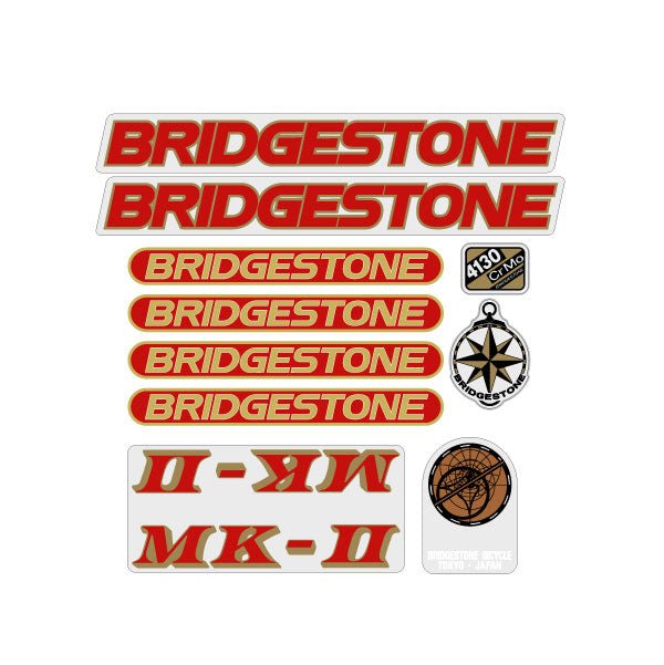 Bridgestone - MKII RED decal set - old school bmx - Bmx Products AU