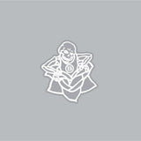 Bully - Skeleton Piston seat clamp decal white on clear - Old School BMX - Bmx Products AU