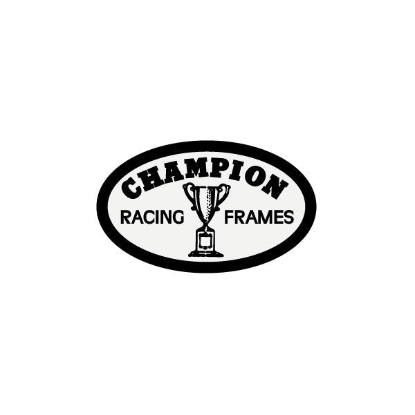 Champion - OVAL "RACING FRAMES" Black White decal - old school bmx - Bmx Products AU