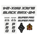 Concord - Black Max 24 - clear decal set - old school bmx - Bmx Products AU