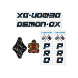 Concord - Demon DX - Black Blue on clear decal set - old school bmx - Bmx Products AU