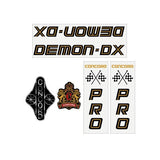 Concord - Demon DX - Black Gold on clear decal set - old school bmx - Bmx Products AU
