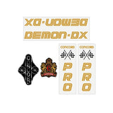 Concord - Demon DX - gold on clear decal set - old school bmx - Bmx Products AU