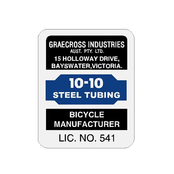 Crossrider - 1010 on white seat tube decal - Old school bmx - Bmx Products AU