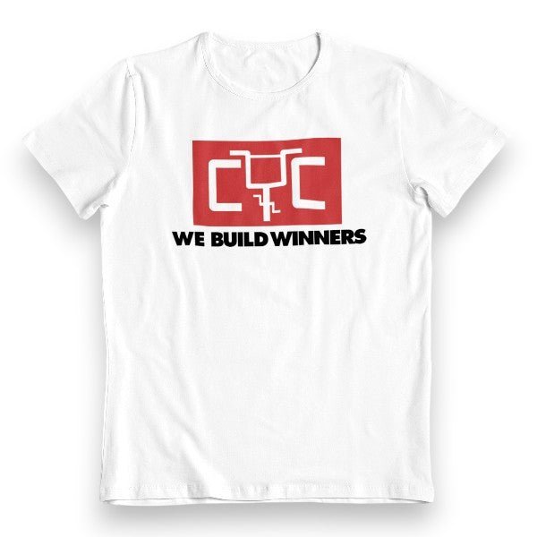 CYC - We build winners on White - Old school bmx Mens T-Shirt - Bmx Products AU