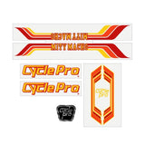Cycle Pro - Mity Macho 16 - Red Orange decal set - old school bmx - Bmx Products AU