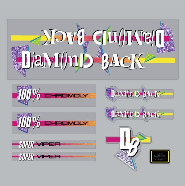 Diamond Back - 1987 Super Viper - decal set - Old school bmx - Bmx Products AU