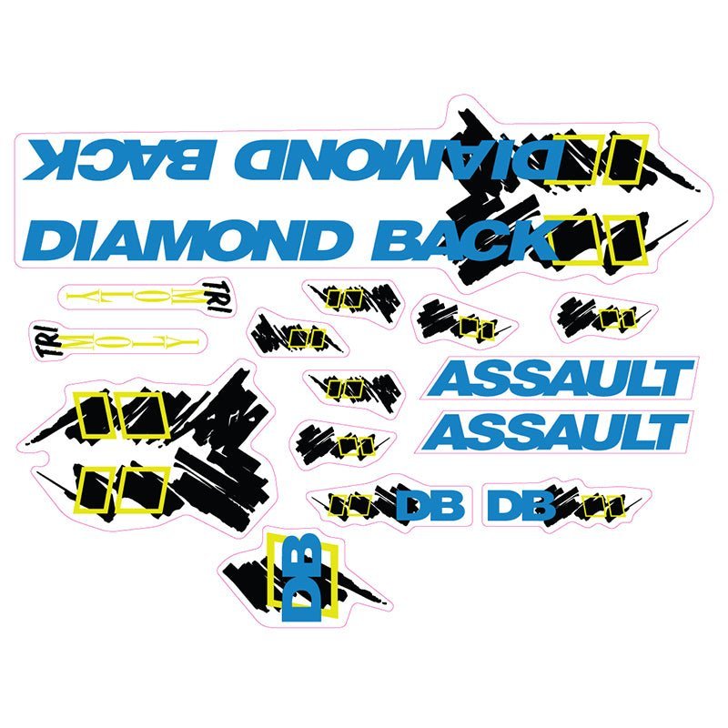 Diamond Back - 1990 Assult decal set for Chrome frame - Old school bmx - Bmx Products AU