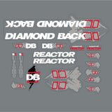Diamond Back - 1990 Reactor decal set for Black frame - Old school bmx - Bmx Products AU