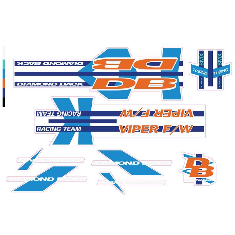 Diamond Back - 1991 Viper FW decal set for Black frame - Old school bmx - Bmx Products AU