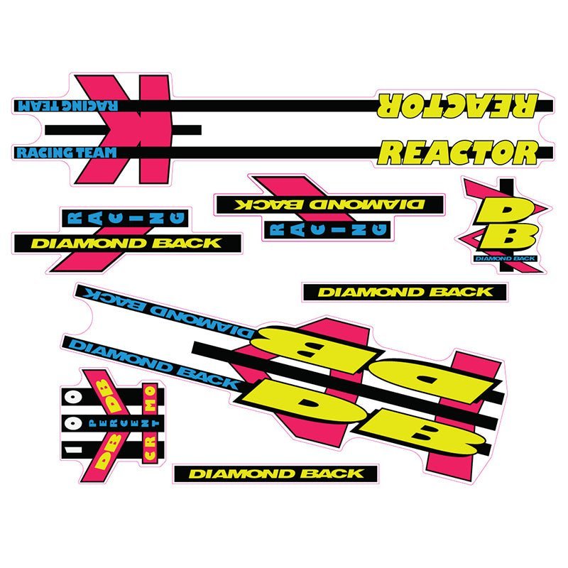 Diamond Back - 1992 Reactor for Chrome frame decal set - Old school bmx - Bmx Products AU