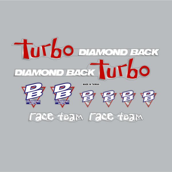 Diamond Back - 1993 Turbo decal set in Red - Old school bmx - Bmx Products AU