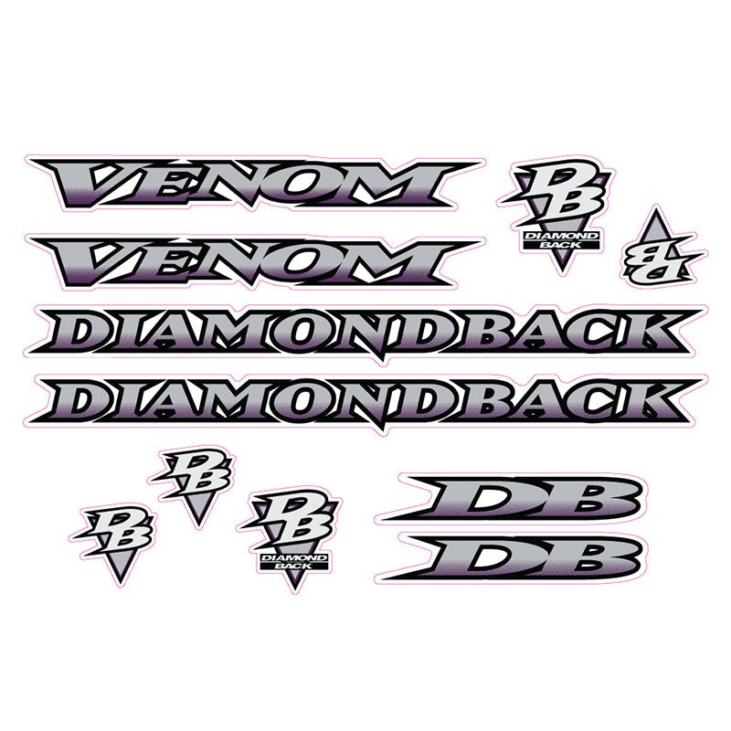Diamond Back - 1995 Venom for purple frame decal set - Old school bmx - Bmx Products AU