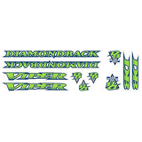 Diamond Back - 1995 Viper FW - Green Chrome frame decal set - Old school bmx - Bmx Products AU
