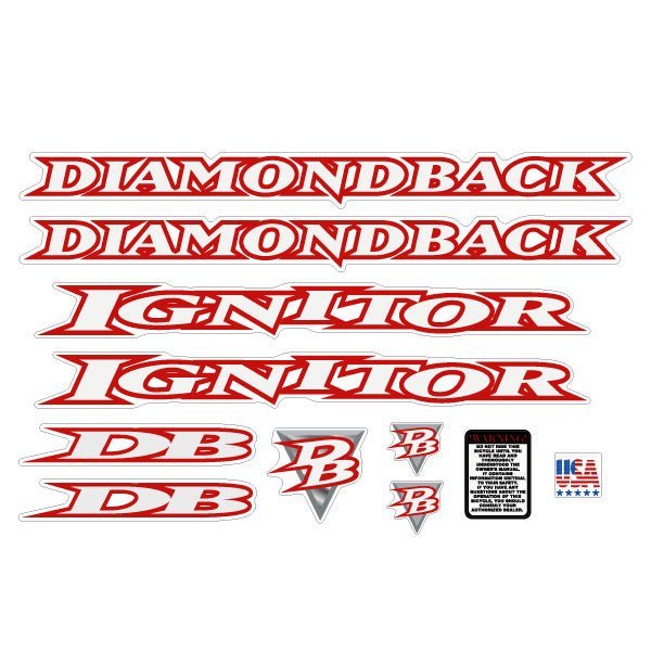 Diamond Back - 1997 Ignitor for black frame decal set - Old school bmx - Bmx Products AU