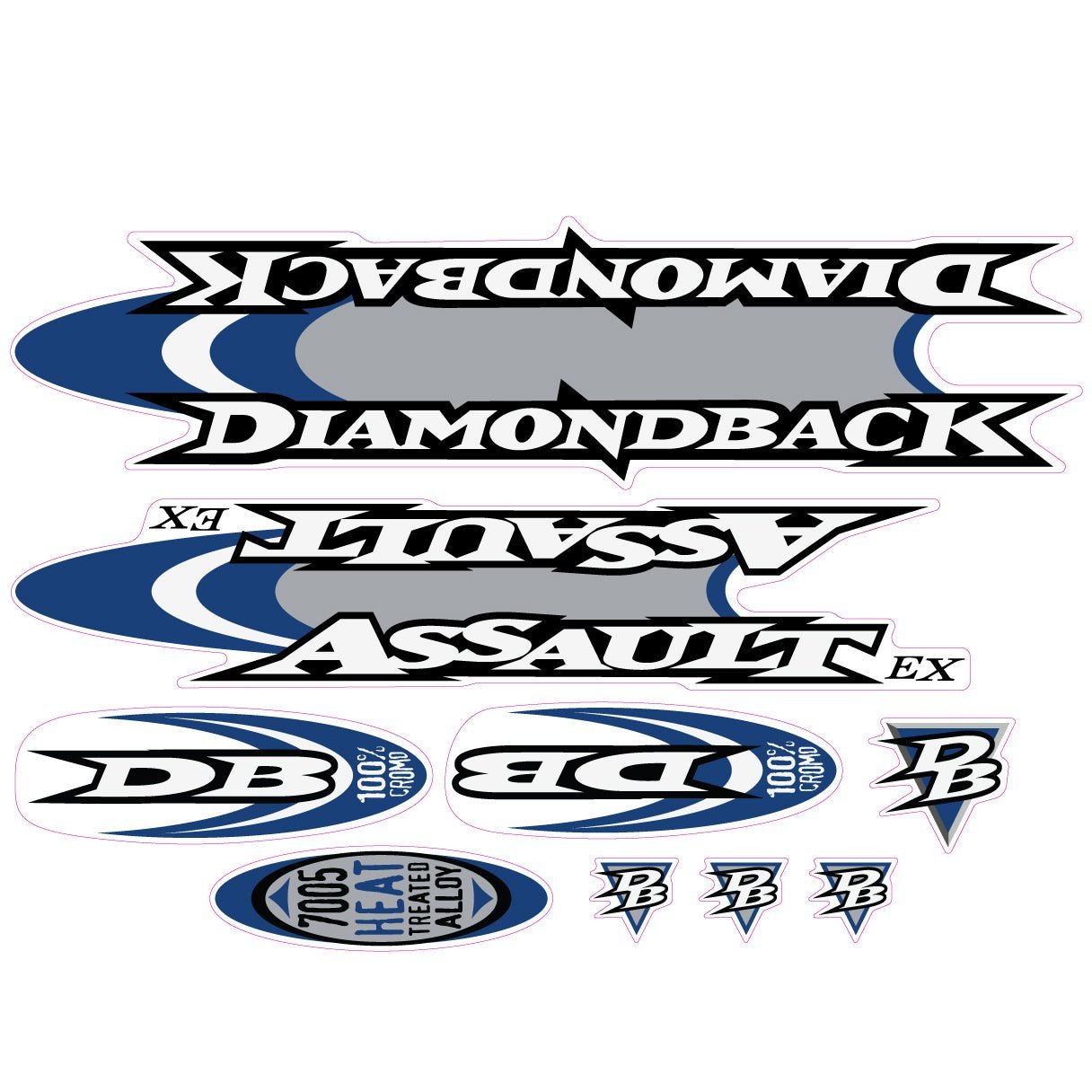 Diamond Back - 1998 Assult EX for polished frame decal set - Old school bmx - Bmx Products AU